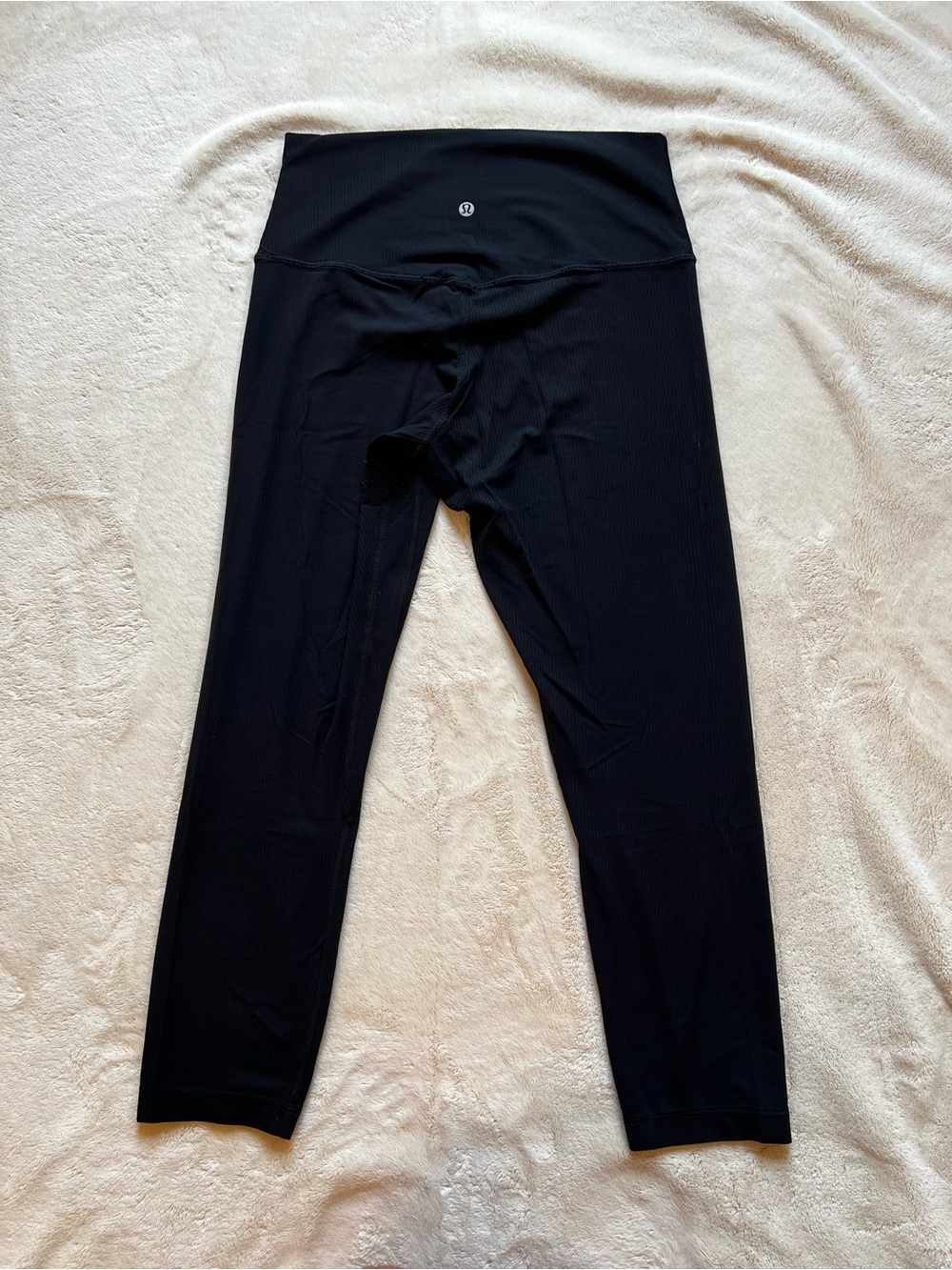 Lululemon Align Ribbed High-Rise Crop 23” Black Leggings Size 8